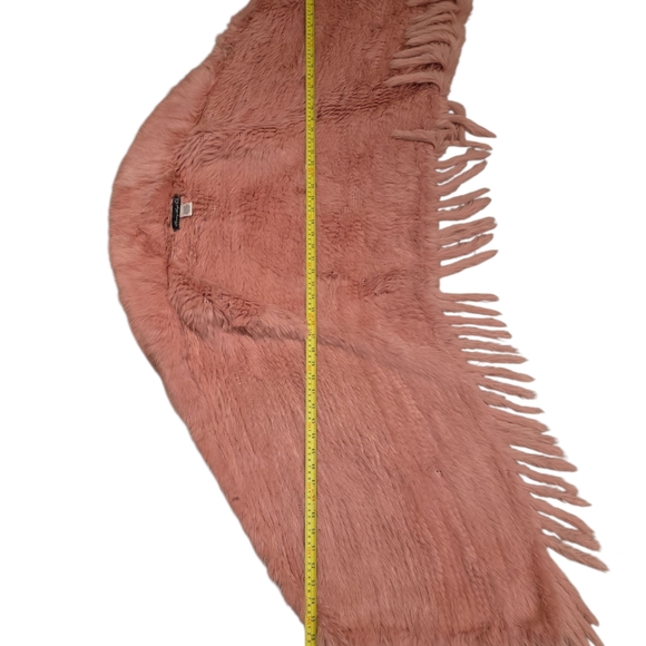 Harry Angd Blush Rabbit Fur Wrap - Picture 8 of 8